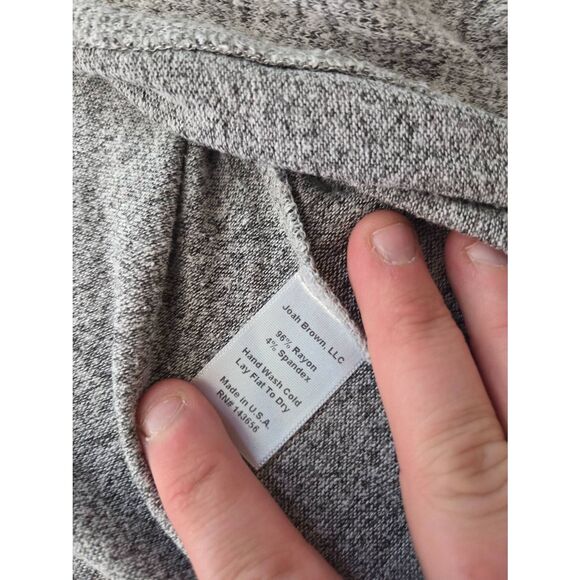 Joah Brown Etoile Long Line Open Front Cardigan in Gray Hacci One Size - Picture 4 of 5